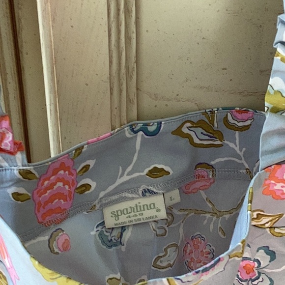 Spartina 449 Pink and Red Smocked Ruffled Tank Top never worn - Picture 2 of 7